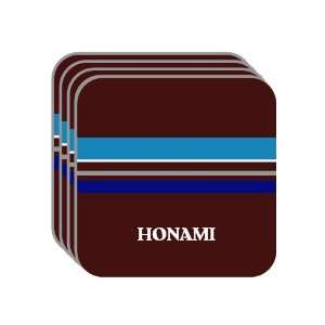 Personal Name Gift   HONAMI Set of 4 Mini Mousepad Coasters (blue 