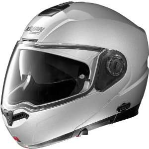 Nolan Solid N104 Modular Full Face Motorcycle Helmet   Platinum Silver 
