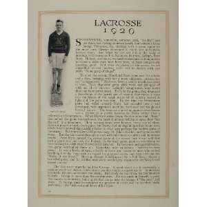  1921 Print Naval Academy Lacrosse 1920 Captain Shaw 
