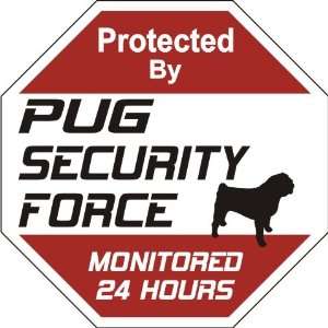  Pug Dog Yard Sign Security Force Pug Pet Supplies