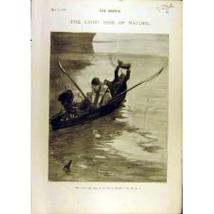  1897 Sketch Comedy Butter Fly Hives Boat Old Print: Home 