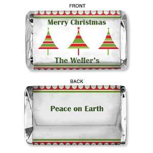  Trendy Christmas Trees Personalized Mini Candy Bar Wrapper 