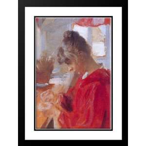   Framed and Double Matted Marie en vestido rojo: Sports & Outdoors