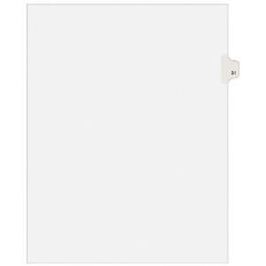   Individual Tab Titles, Letter Size, Side Tabs, #31, Pack of 25 (01031