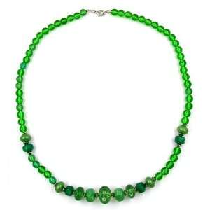  Necklace, Beads, Green, 60cm DE NO Jewelry