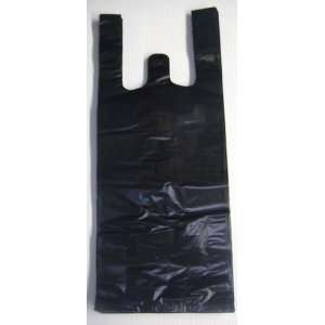   Black Plastic T shirt Shopping Bags (6x4x15 13mic): Office Products