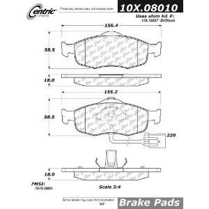  Centric Parts, 102.08010, CTek Brake Pads Automotive