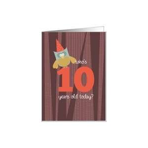  Birthday Owl   ten years old Card Toys & Games