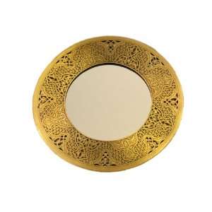 Handmade Decorative Arabian Round Shaped Brass Mirror (8.5 