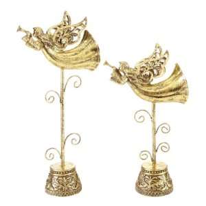  Pack of 4 Gold Filigree Winged Angel Christmas Figures 
