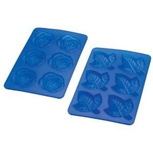  Lekue Silicone Leaf and Rose Butter Molds, Set of 2 