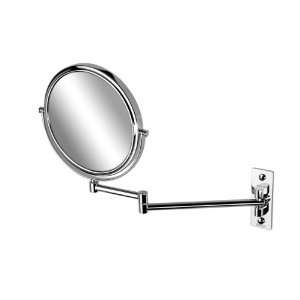   1086 Chrome Round Wall Mounted Double Face 3x Magnifying Mirror 1086