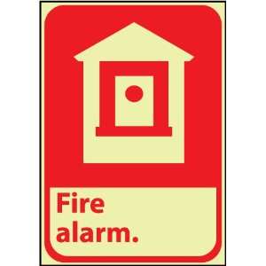Fire, Fire Alarm, 10X7, Adhesive Vinylglow:  Industrial 