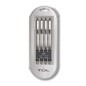    TUL .5mm (Fine) Retractable Gel Pens, Black 4/pk: Office Products