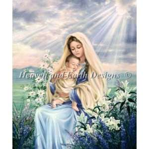  Madonna Of The Lilies (Virgin Mary)   Cross Stitch Pattern 