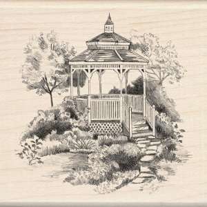  Inkadinkado Garden Gazebo Wood Stamp: Arts, Crafts 