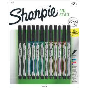  Sanford Sharpie Fine Point Pen Stylo, Assorted Colors, 12 