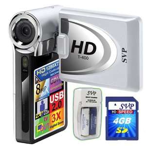  SVP T400 Silver 1280x720p True HD Camcorder with 2.4 LCD 