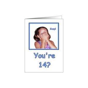  Funny Birthday 14 Years Old Shocked Girl Humor Card: Toys 