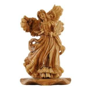  Angel with harp olive wood Statue   Museum quality 