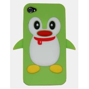  Lime Green Penguin Flexible Silicone Case (With Red Nose 