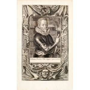 1722 Copper Engraving Johann Tserclaes Tilli Kaiser General Holy Roman 