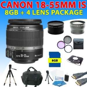  Canon 18 55mm 1855mm F/3.5 5.6 Ef s Is Lens + Wide Angle 