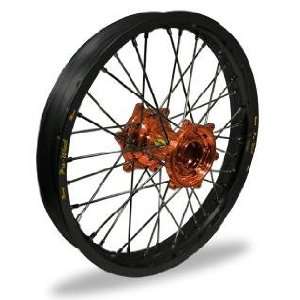  Pro Wheel MX Wheel Set   18x2.15   Black Rim/Orange Hub 24 
