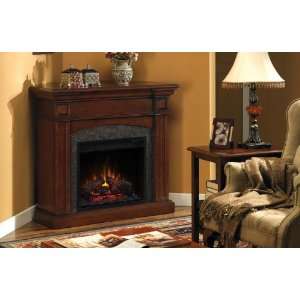 The Simple Stores Mahogany Dual Mantel Electric Fireplace with Corner 