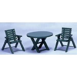   : Dollhouse Miniature Green Patio Table & Chair Set: Everything Else