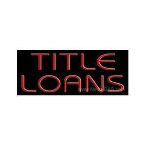 Title Loans Outdoor Neon Sign 13 x 32:  Sports & Outdoors