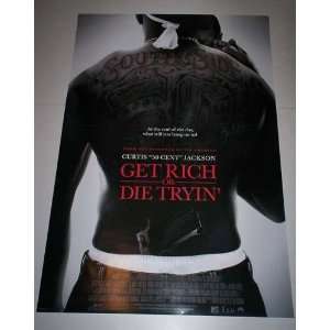    SIGNED GET RICH OR DIE TRYIN MOVIE POSTER 