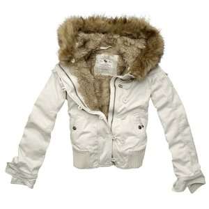  Abercrombie & Fitch Candace Fur Hooded Jacket: Sports 