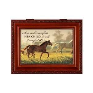 Cottage Garden Jewelry Music Box With Horses Plays You Are My Sunshine