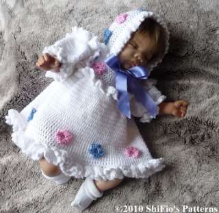 CROCHET PATTERN PATTERNS BABY REBORN DRESS REBORN #135  