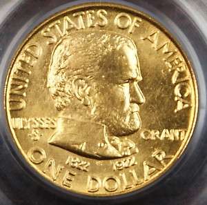1922 Grant Gold $1 No Star, PCGS MS 64 (Better Coin)  