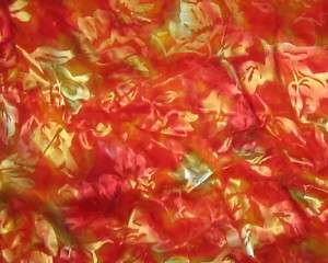 Hand Dyed Burnout DEVORE Silk SATIN Fabric ORANGE 45  