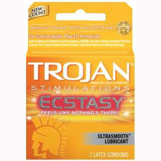 Trojan Ultra Ribbed Ecstasy   Retail Box of 2 Condoms