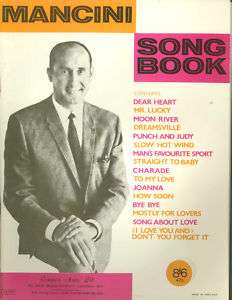 Mancini Song Book   1964 Music Book  