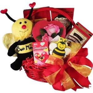 Bee Mine Chocolate and Cookie Gift Basket   Valentines Day:  