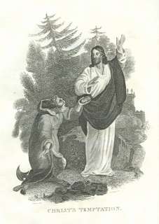 Temptation of Christ by Satan Fine Bible Print 1825  