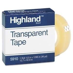    Transparent Tape, 1/2 x 1296, 1 Core, Clear Electronics