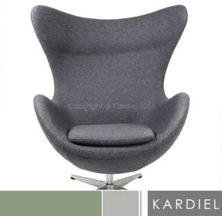 EGG LOUNGE CHAIR CASHMERE WOOL GRAY swan womb midcentury eames era 