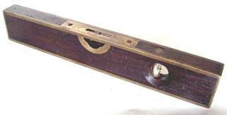 Stratton No.10 ROSEWOOD / Fully BRASS Bound   12 Inch Level / Plumb 