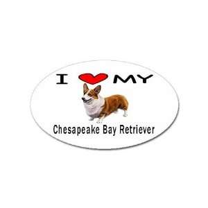  I Love My Chesapeake Bay Retriever Oval Magnet: Office 