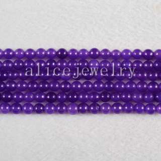 6mm Purple Jade Round Loose Bead 16 LS0752  