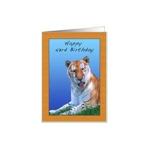  43rd Birthday Card with Tiger Card Toys & Games
