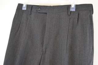 Jos. A Bank Mens Charcoal Gray Wool Herringbone 2pc Suit 40R  