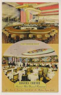 New York City: 1940s Deco ROGERS CORNER Restaurant Bar  