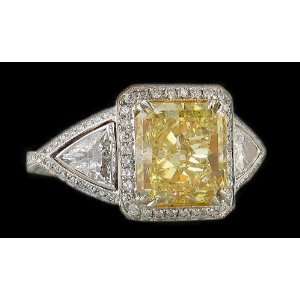  5.05 cts. diamond ring Yellow canary fancy diamond ring 